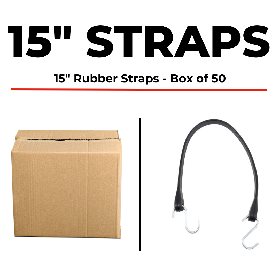 15″ Rubber Straps - Box of 50