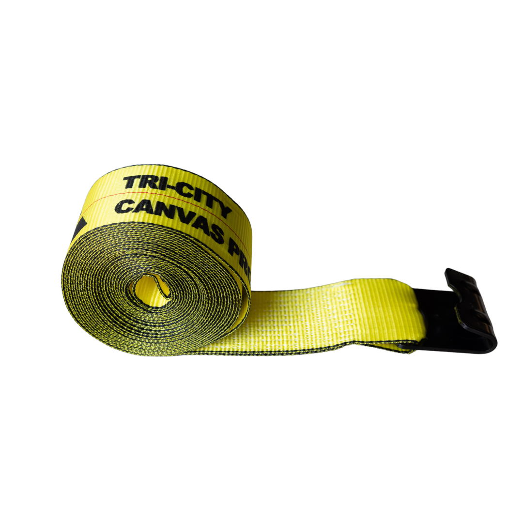 (10 PACK) 4” x 30' Winch Strap With Flat Hook - YELLOW