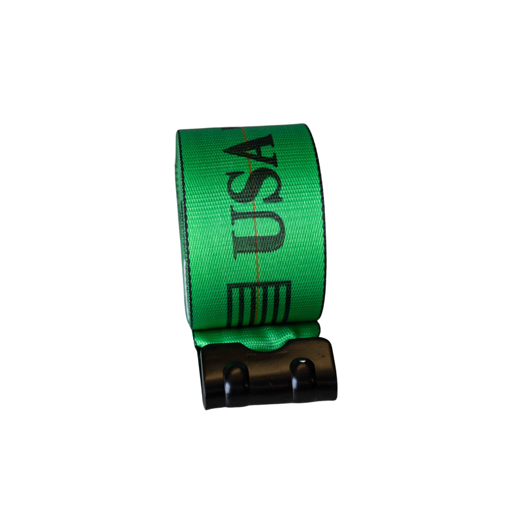 4" x 30' Winch Strap with Flat Hook - Green