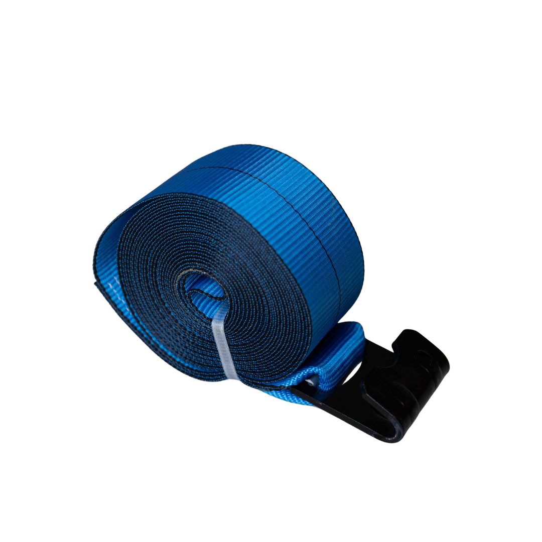 4" x 30' Winch Strap with Flat Hook - Blue