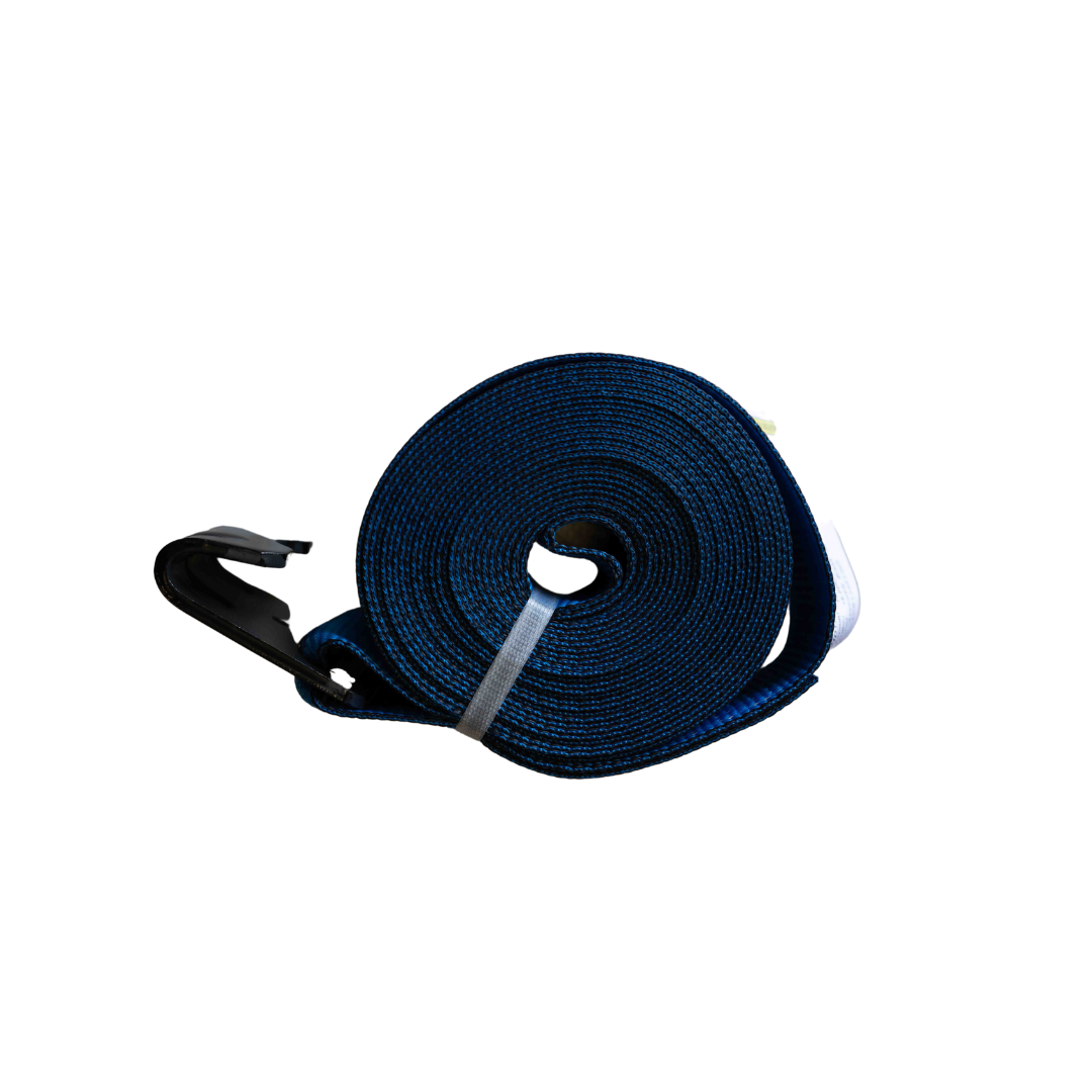 4" x 30' Winch Strap with Flat Hook - Blue